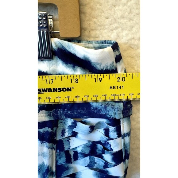 Calia Weave Boyshort Watercolor‎ Stripe Blue Swim Bottom Midrise 2XL NWOT - Picture 8 of 9